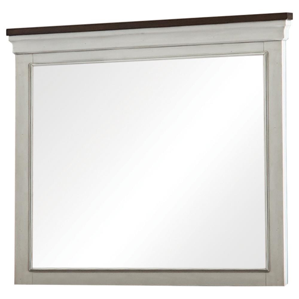 Hillcrest Dark Rum/White Rectangular Dresser Mirror - 223354 - Bien Home Furniture &amp; Electronics