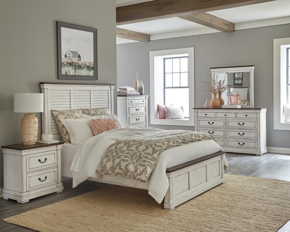 Hillcrest Eastern King Panel Bed White - 223351KE - Bien Home Furniture &amp; Electronics