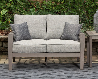 Hillside Barn Gray/Brown Outdoor Loveseat with Cushion - P564-835 - Bien Home Furniture &amp; Electronics
