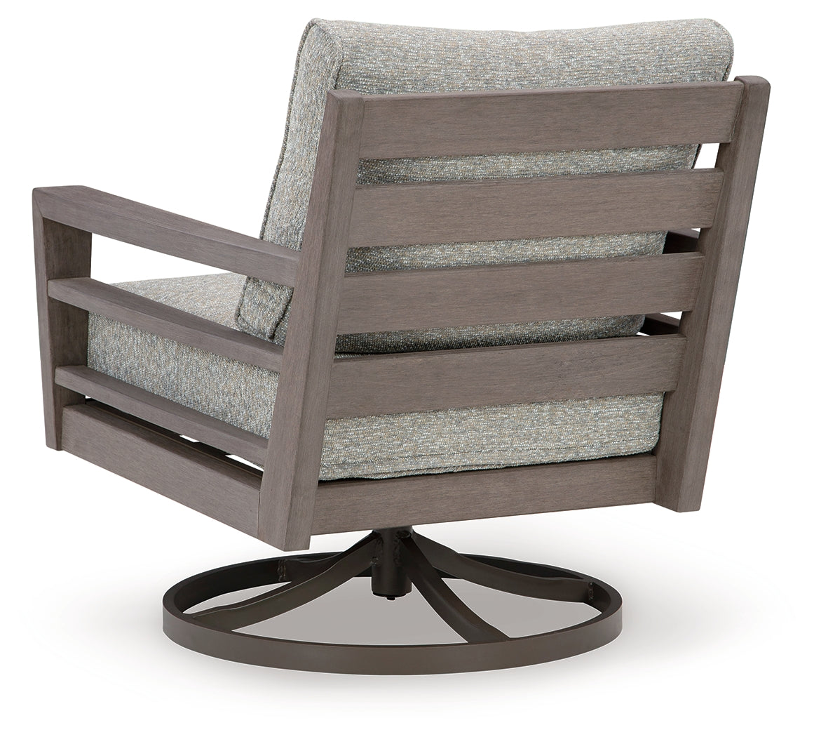 Hillside Barn Gray/Brown Outdoor Swivel Lounge with Cushion - P564-821 - Bien Home Furniture &amp; Electronics