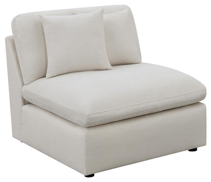 Hobson Off-White Cushion Back Armless Chair - 551451 - Bien Home Furniture &amp; Electronics