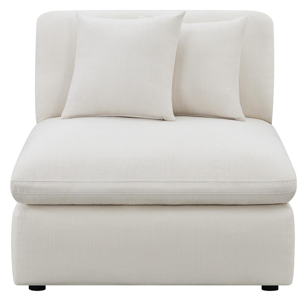 Hobson Off-White Cushion Back Armless Chair - 551451 - Bien Home Furniture &amp; Electronics