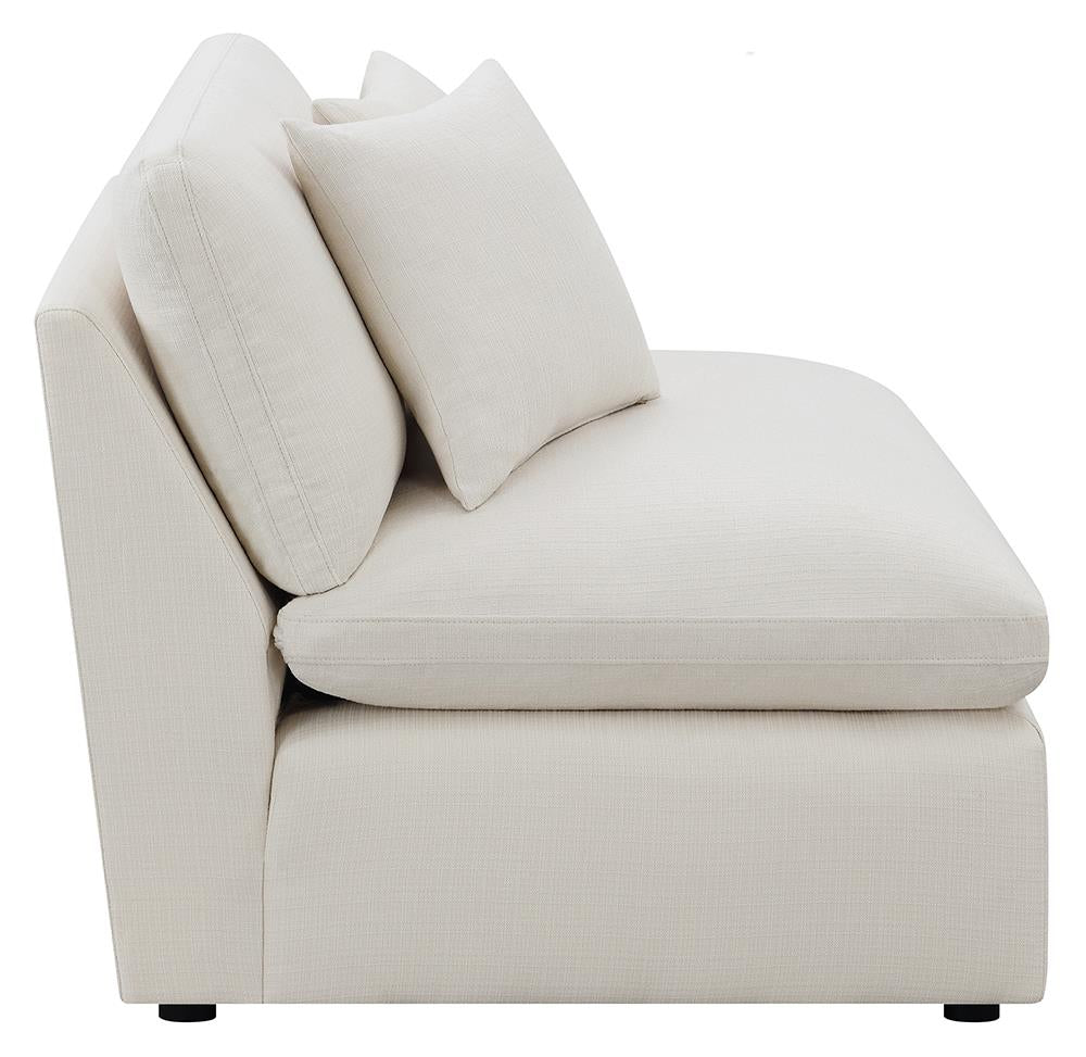 Hobson Off-White Cushion Back Armless Chair - 551451 - Bien Home Furniture &amp; Electronics