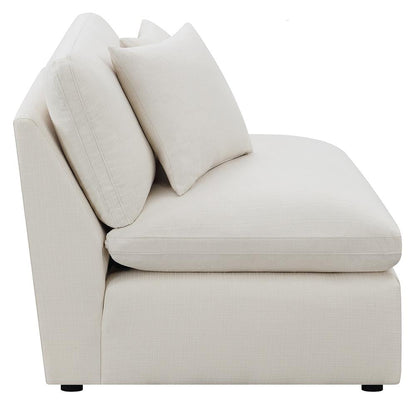 Hobson Off-White Cushion Back Armless Chair - 551451 - Bien Home Furniture &amp; Electronics