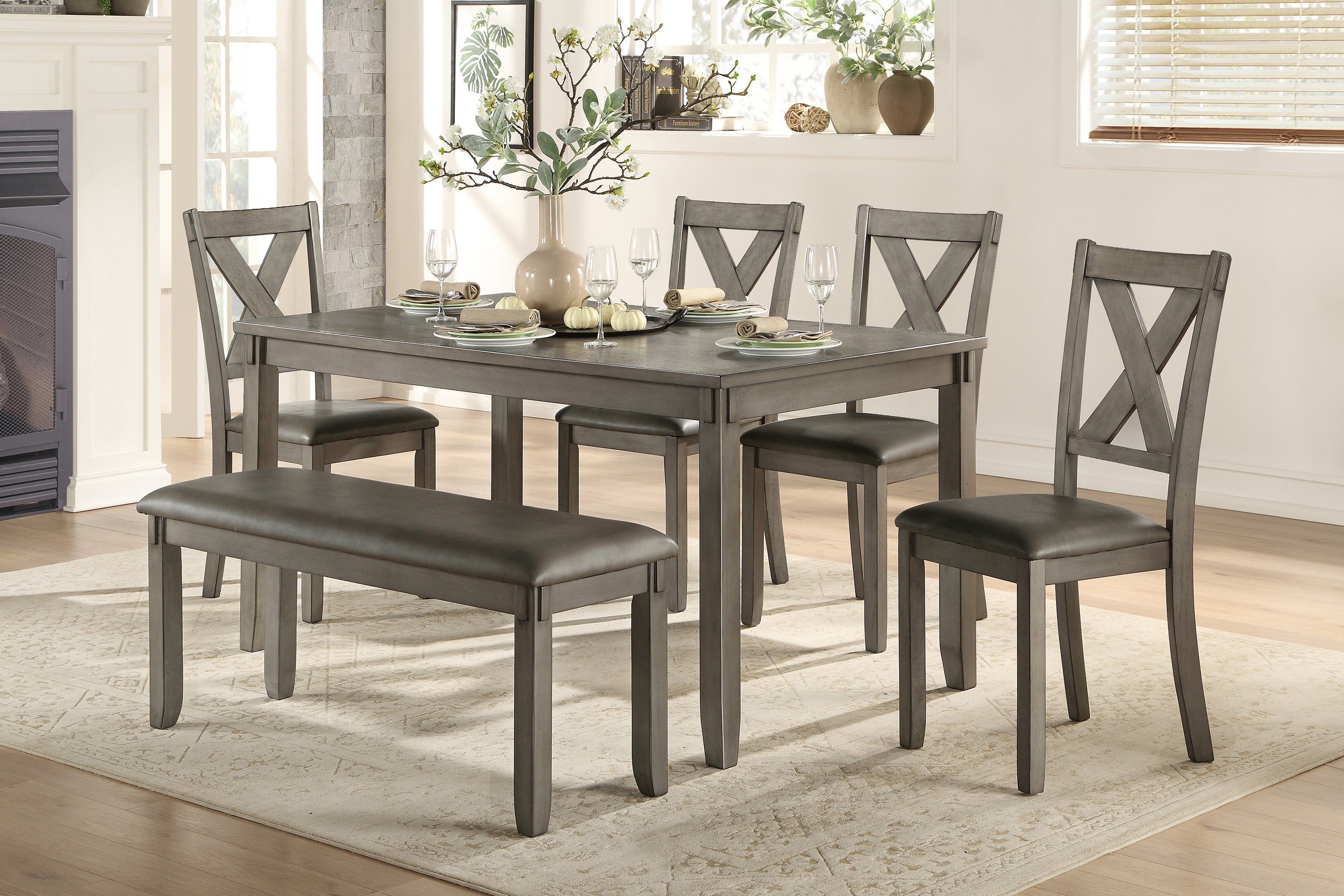 Osaka grey 6 discount seat dining set