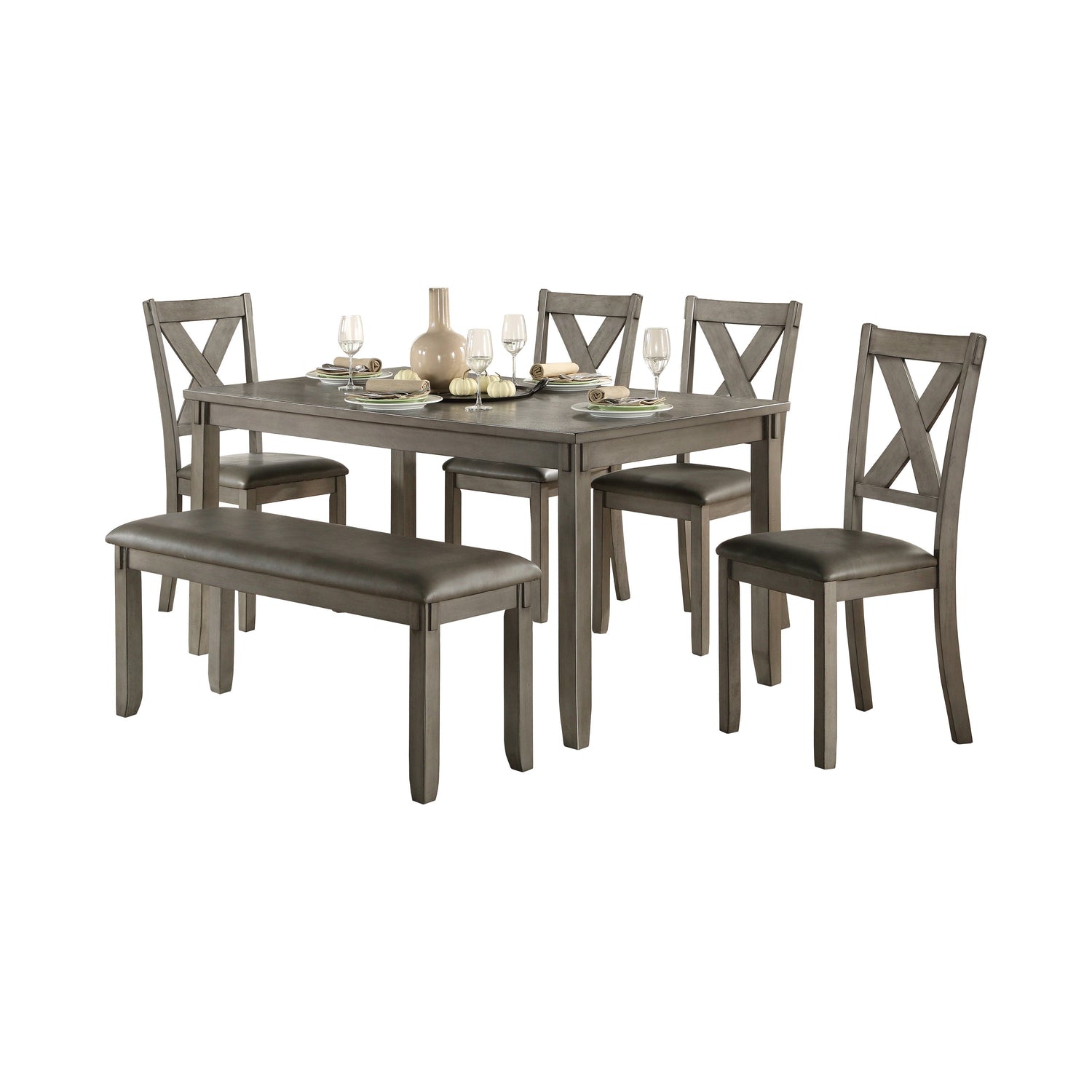 Holders Gray 6-Piece Dining Set - 5693 - Bien Home Furniture &amp; Electronics