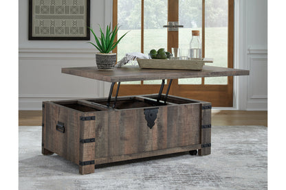 Hollum Rustic Brown Lift-Top Coffee Table - T466-9 - Bien Home Furniture &amp; Electronics