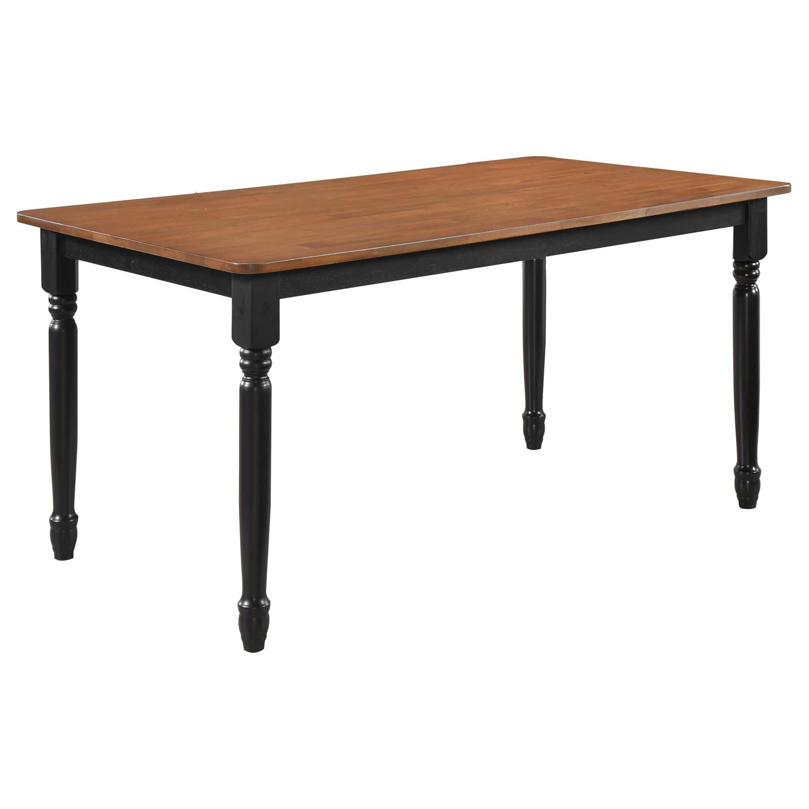 Hollyoak Farmhouse Rectangular Dining Table with Turned Legs Walnut and Black - 183041 - Bien Home Furniture &amp; Electronics