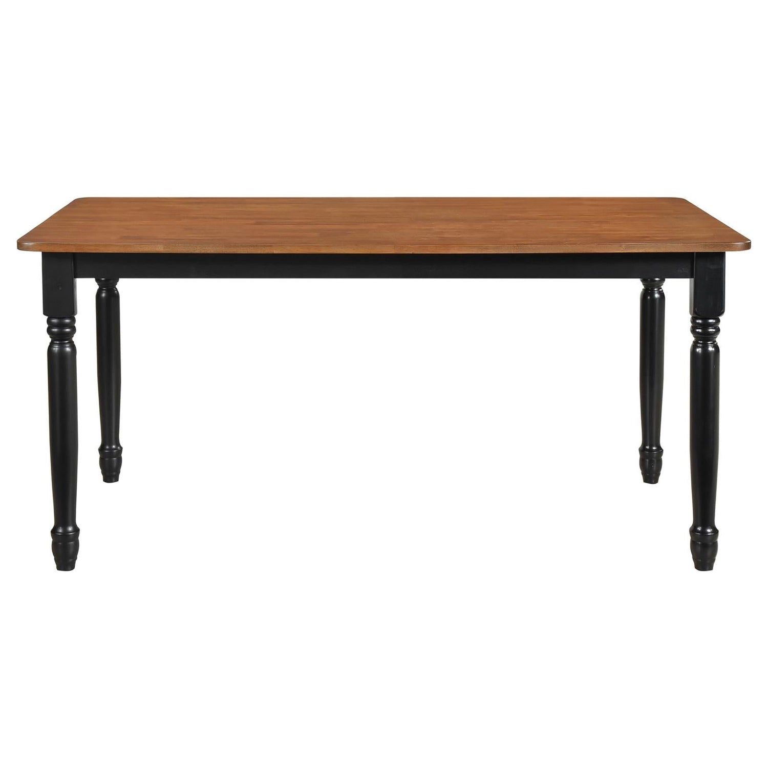 Hollyoak Farmhouse Rectangular Dining Table with Turned Legs Walnut and Black - 183041 - Bien Home Furniture &amp; Electronics
