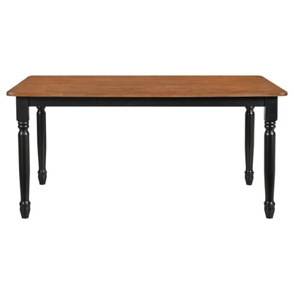 Hollyoak Farmhouse Rectangular Dining Table with Turned Legs Walnut and Black - 183041 - Bien Home Furniture &amp; Electronics