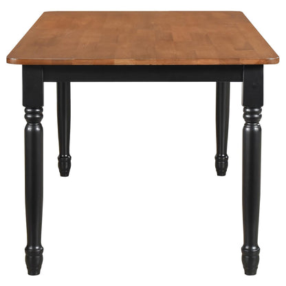Hollyoak Farmhouse Rectangular Dining Table with Turned Legs Walnut and Black - 183041 - Bien Home Furniture &amp; Electronics