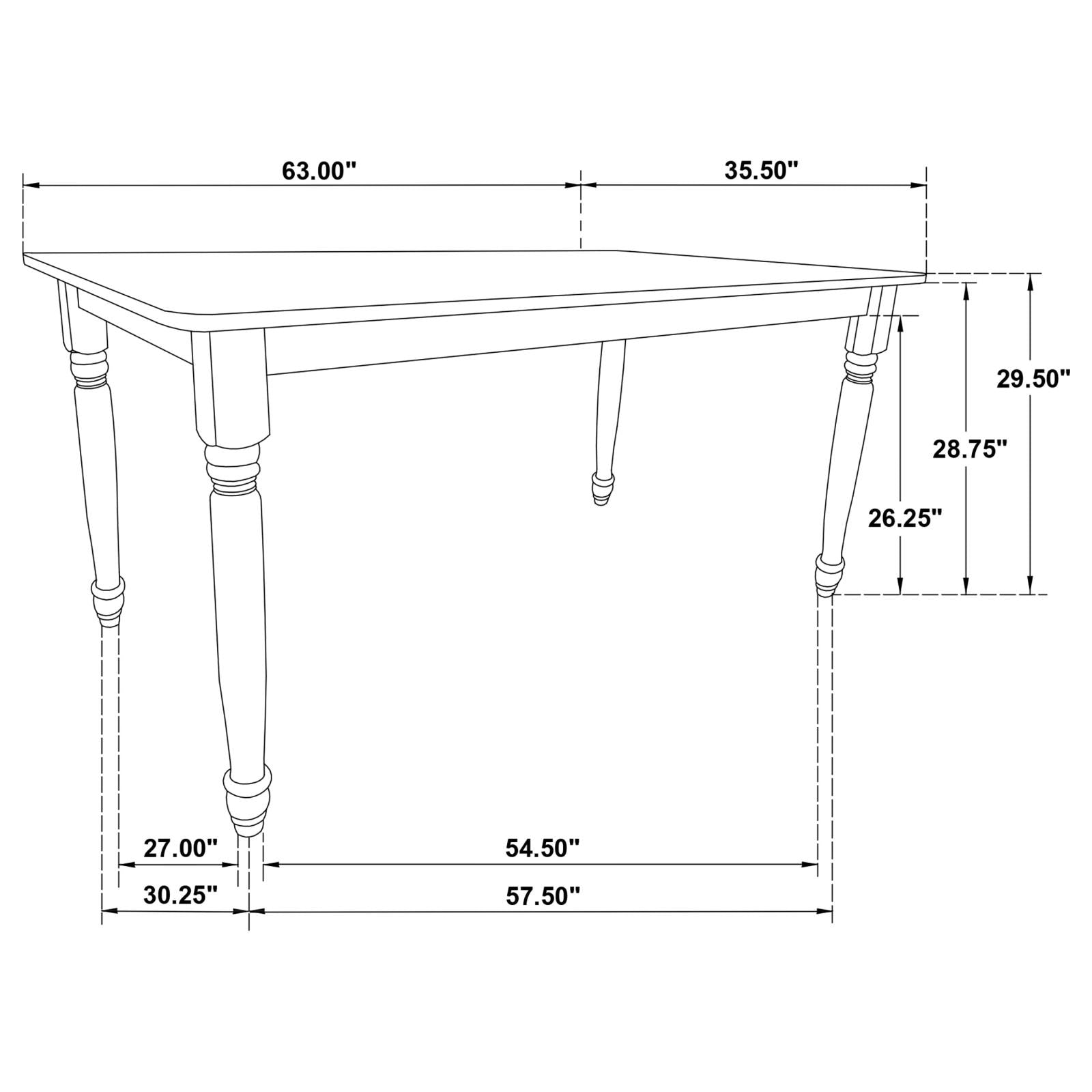 Hollyoak Farmhouse Rectangular Dining Table with Turned Legs Walnut and Black - 183041 - Bien Home Furniture &amp; Electronics