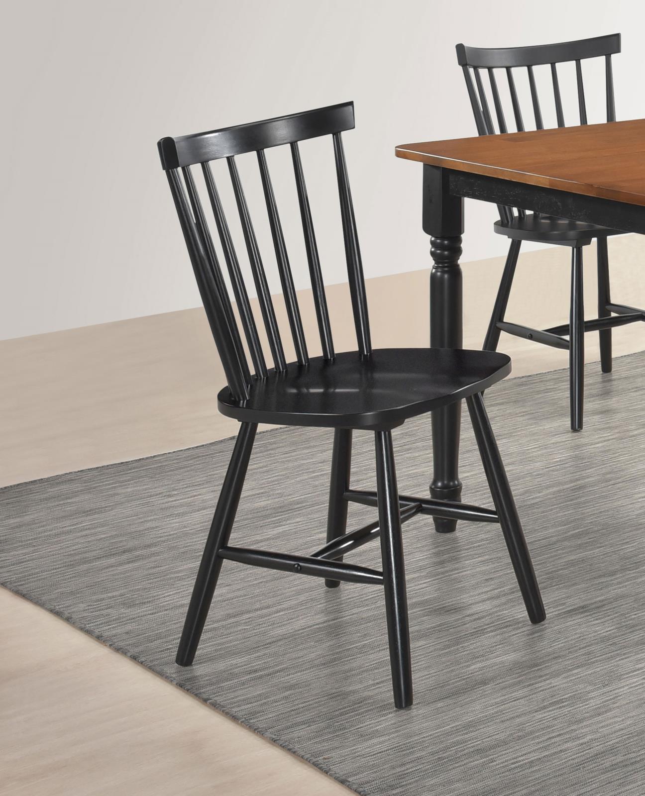 Hollyoak Windsor Spindle Back Dining Side Chairs Black (Set of 2) - 183042 - Bien Home Furniture &amp; Electronics