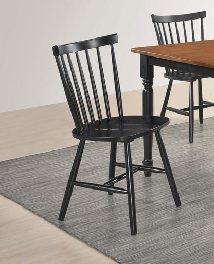 Hollyoak Windsor Spindle Back Dining Side Chairs Black (Set of 2) - 183042 - Bien Home Furniture &amp; Electronics