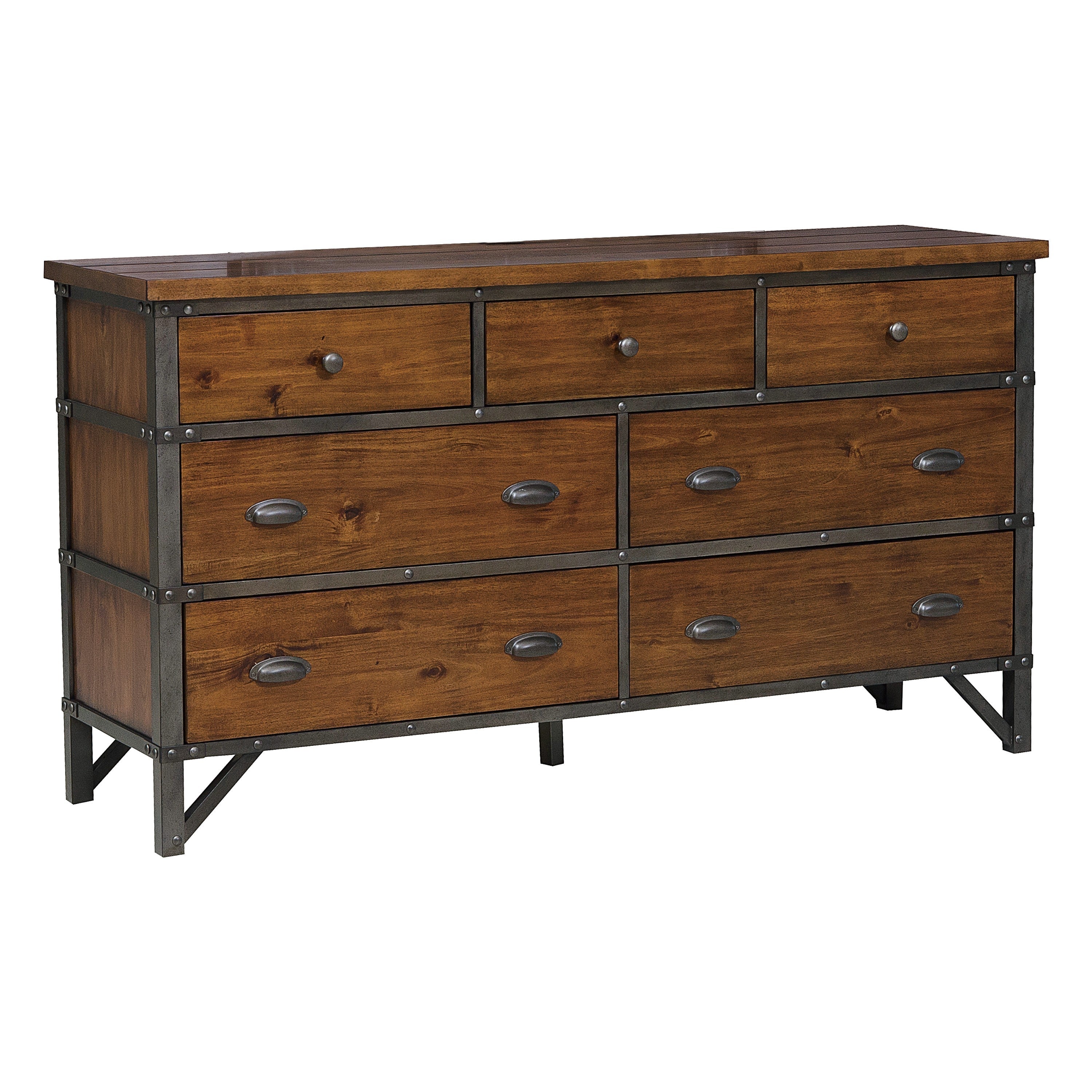 Holverson Rustic Brown Dresser - 1715-5 - Bien Home Furniture &amp; Electronics