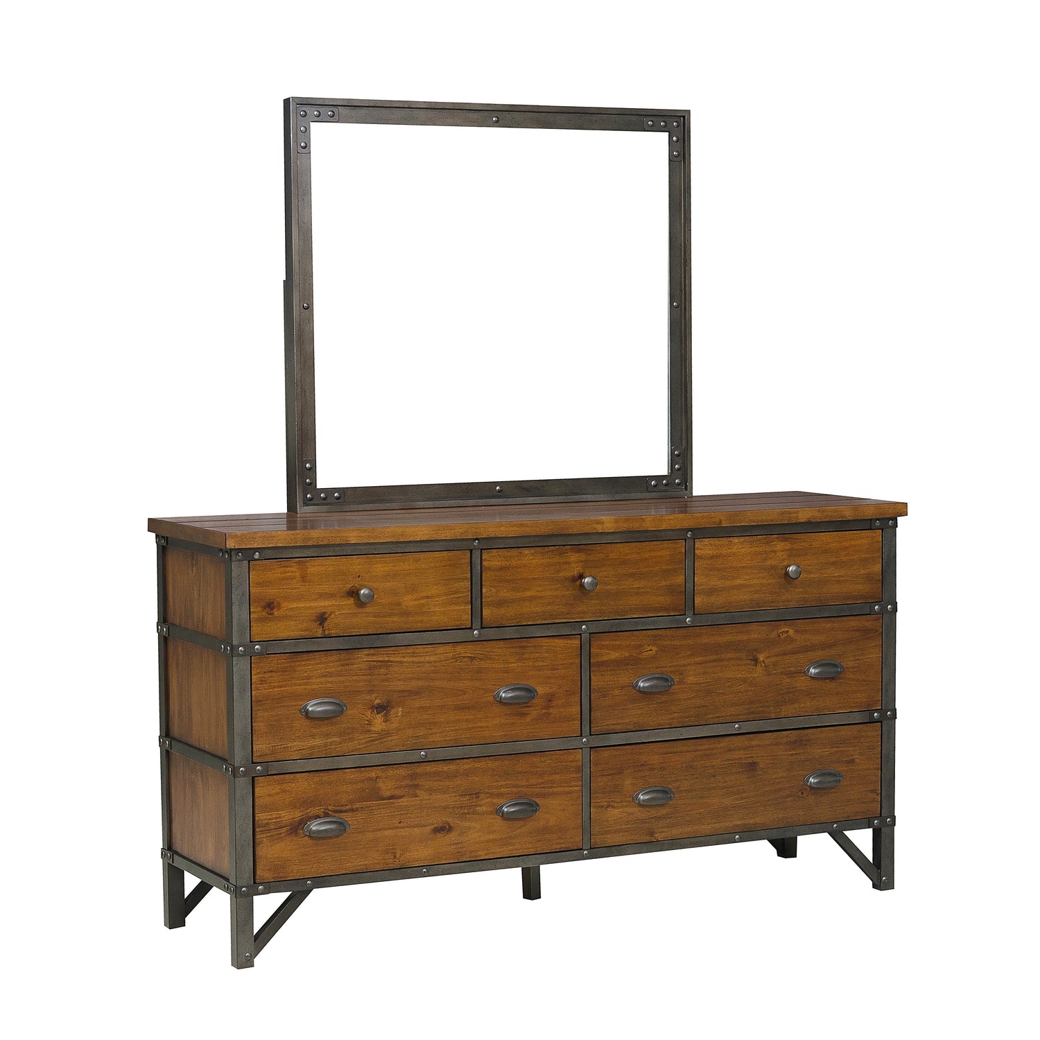 Holverson Rustic Brown Dresser - 1715-5 - Bien Home Furniture &amp; Electronics