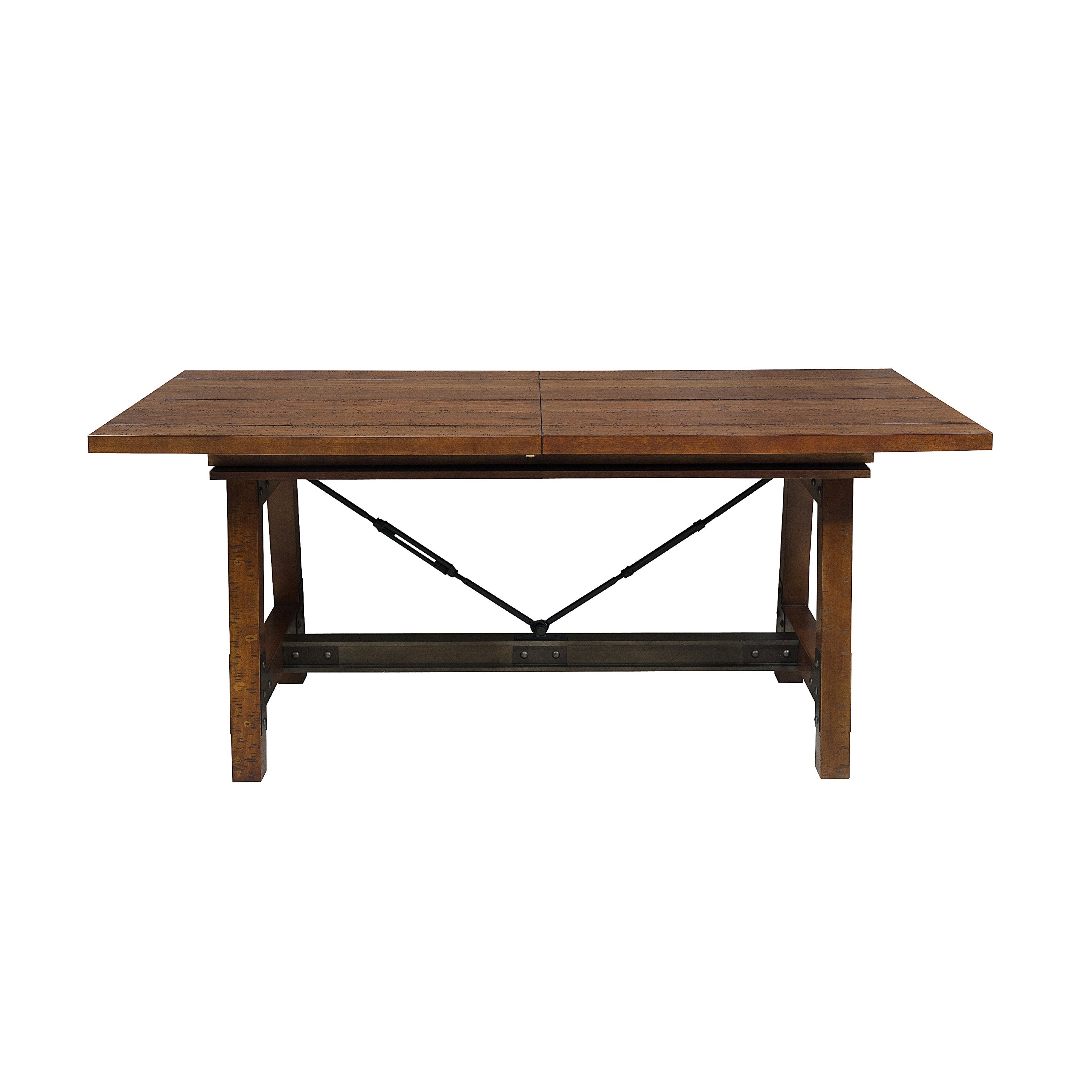Holverson Rustic Brown Extendable Dining Table - 1715-94 - Bien Home Furniture &amp; Electronics