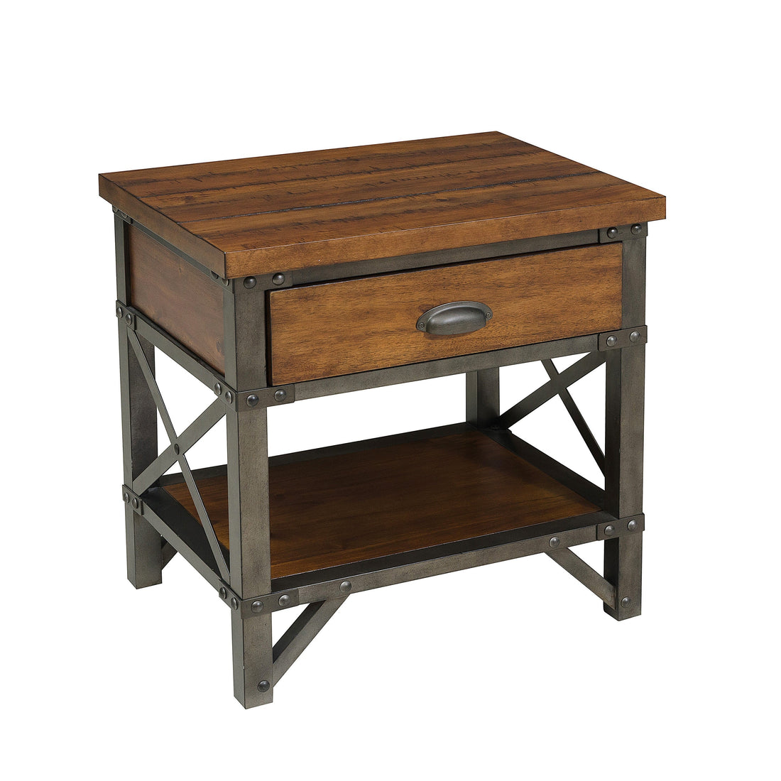 Holverson Rustic Brown Nightstand - 1715-4 - Bien Home Furniture &amp; Electronics