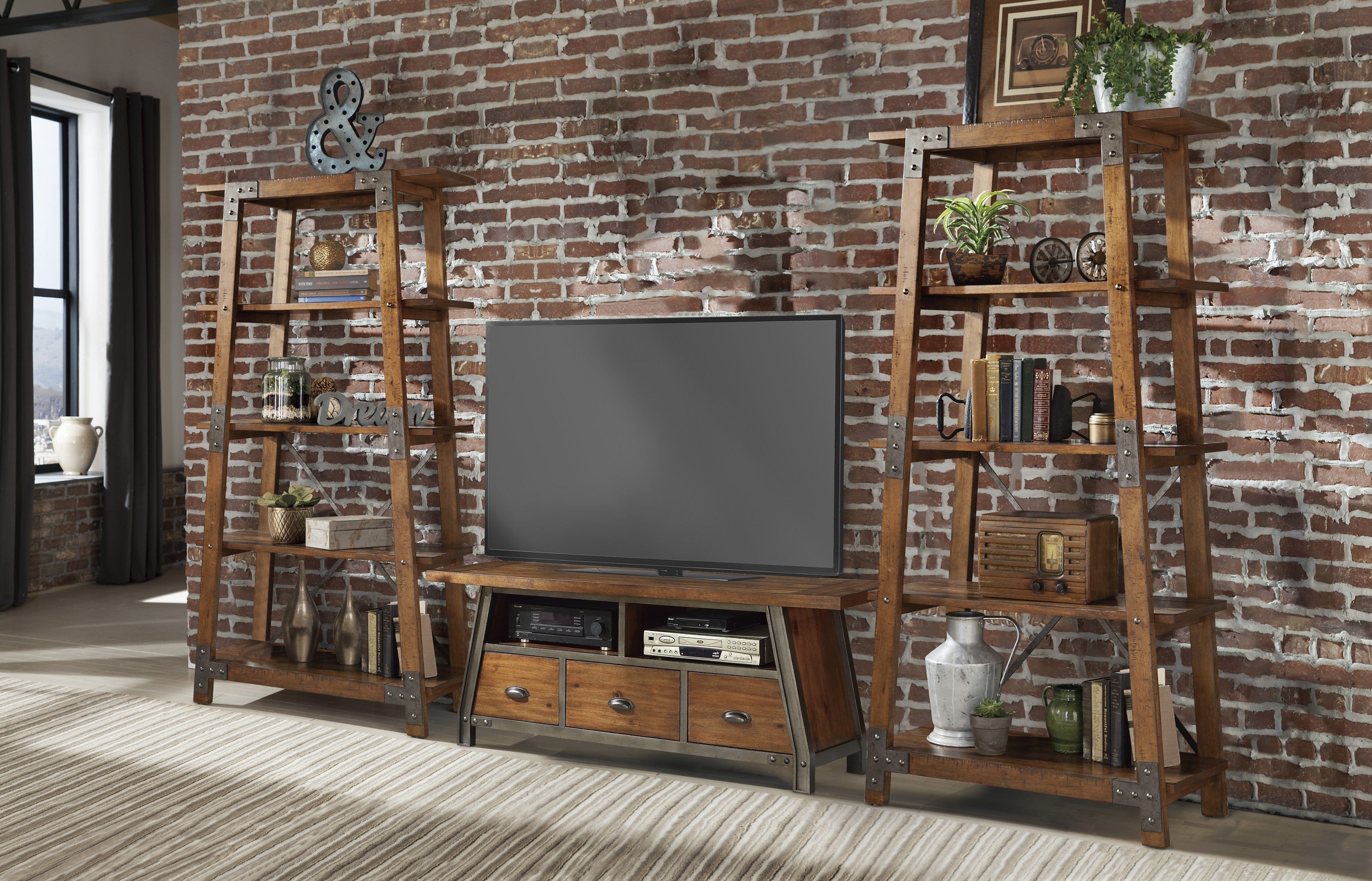 Holverson Rustic Brown TV Stand - 17150-64T - Bien Home Furniture &amp; Electronics