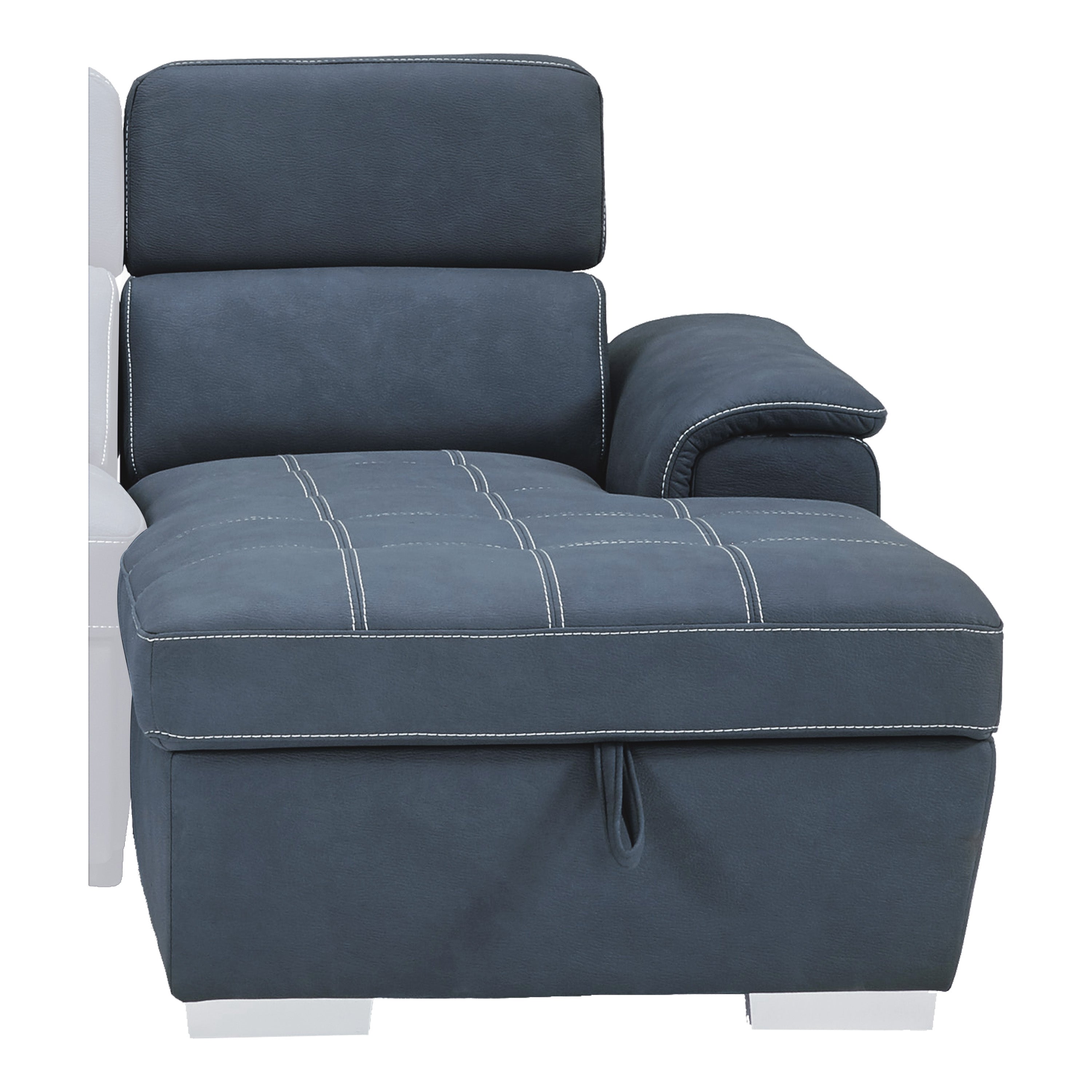 HOM 8228BU-R (2/2)Right Side Chaise with Adjustable Headrest and Hidden Storage - 8228BU-R - Bien Home Furniture &amp; Electronics