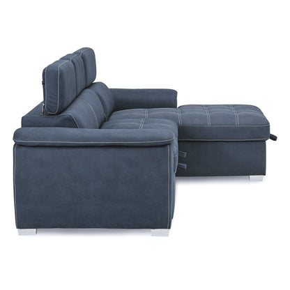 HOM 8228BU-R (2/2)Right Side Chaise with Adjustable Headrest and Hidden Storage - 8228BU-R - Bien Home Furniture &amp; Electronics
