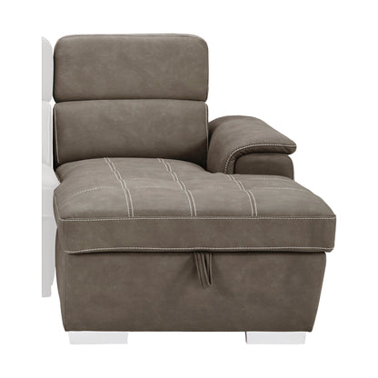 HOM 8228TP-R (2/2)Right Side Chaise with Adjustable Headrest and Hidden Storage - 8228TP-R - Bien Home Furniture &amp; Electronics