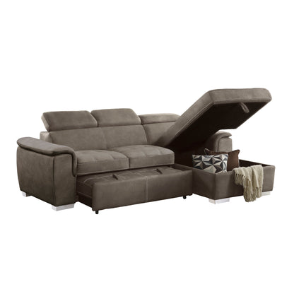 HOM 8228TP-R (2/2)Right Side Chaise with Adjustable Headrest and Hidden Storage - 8228TP-R - Bien Home Furniture &amp; Electronics