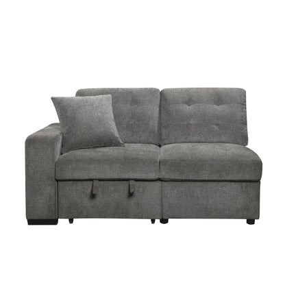 HOM 9401GRY-2L (1/4)Left Side 2-Seater with Pull-out Ottoman and 1 Pillow - 9401GRY-2L - Bien Home Furniture &amp; Electronics