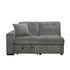 HOM 9401GRY-2L (1/4)Left Side 2-Seater with Pull-out Ottoman and 1 Pillow - 9401GRY-2L - Bien Home Furniture & Electronics