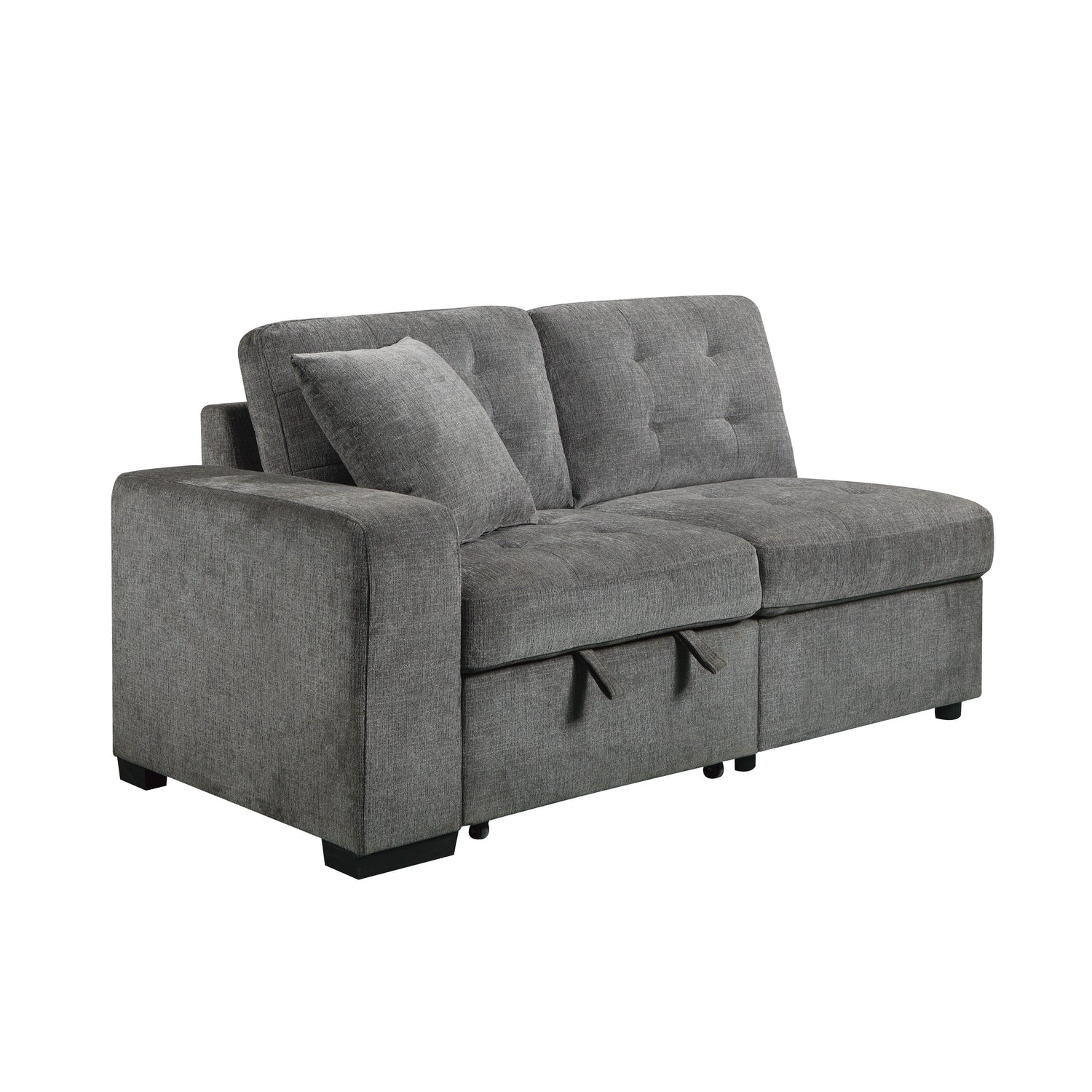 HOM 9401GRY-2L (1/4)Left Side 2-Seater with Pull-out Ottoman and 1 Pillow - 9401GRY-2L - Bien Home Furniture &amp; Electronics