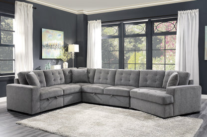 HOM 9401GRY-RU (2/4)Right Side Cuddler with 1 Pillow - 9401GRY-RU - Bien Home Furniture &amp; Electronics