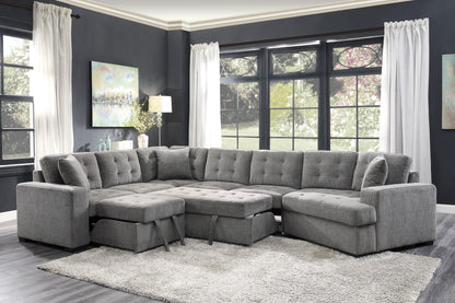 HOM 9401GRY-RU (2/4)Right Side Cuddler with 1 Pillow - 9401GRY-RU - Bien Home Furniture &amp; Electronics