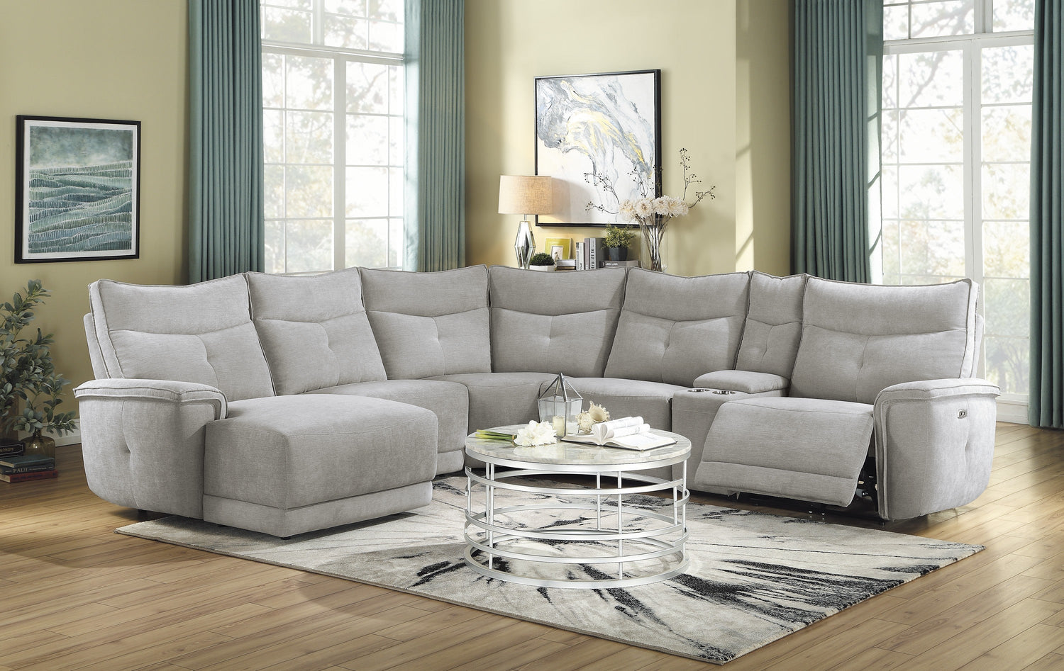 HOM 9509MGY-5L (1/6)Left Side Chaise - 9509MGY-5L - Bien Home Furniture &amp; Electronics