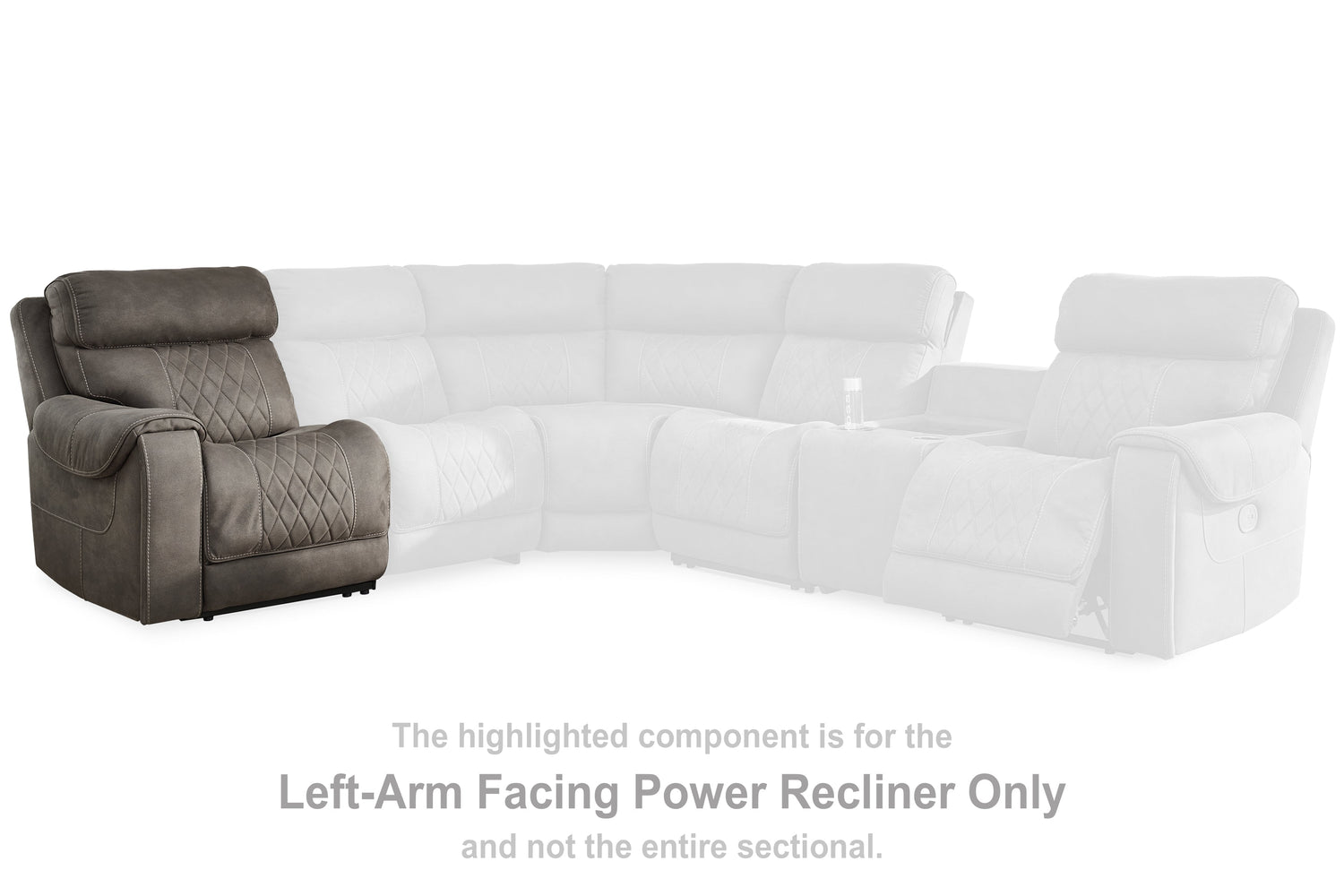 Hoopster Gunmetal Left-Arm Facing Power Recliner - 2370358 - Bien Home Furniture &amp; Electronics