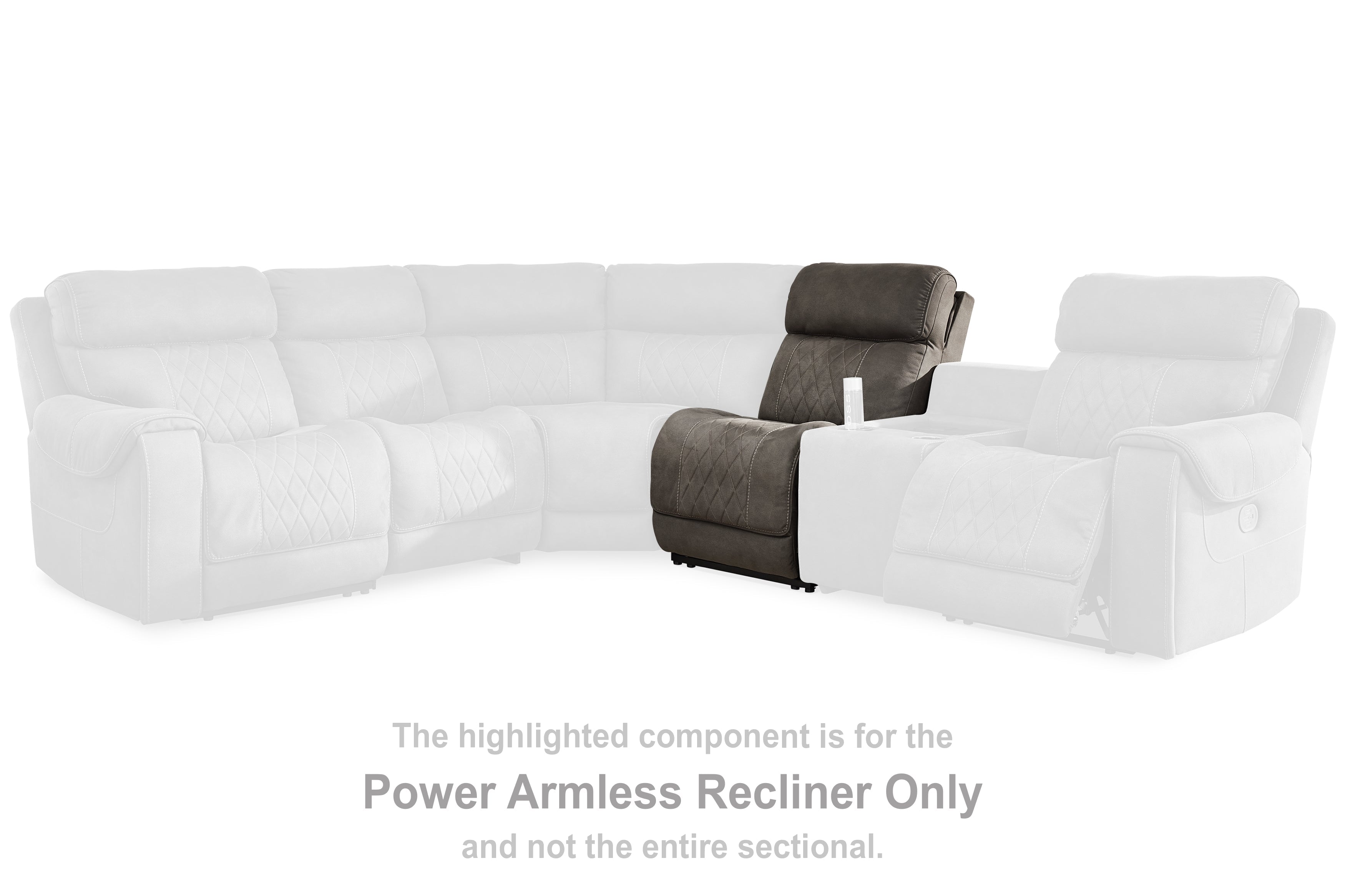 Hoopster Gunmetal Power Armless Recliner - 2370331 - Bien Home Furniture &amp; Electronics