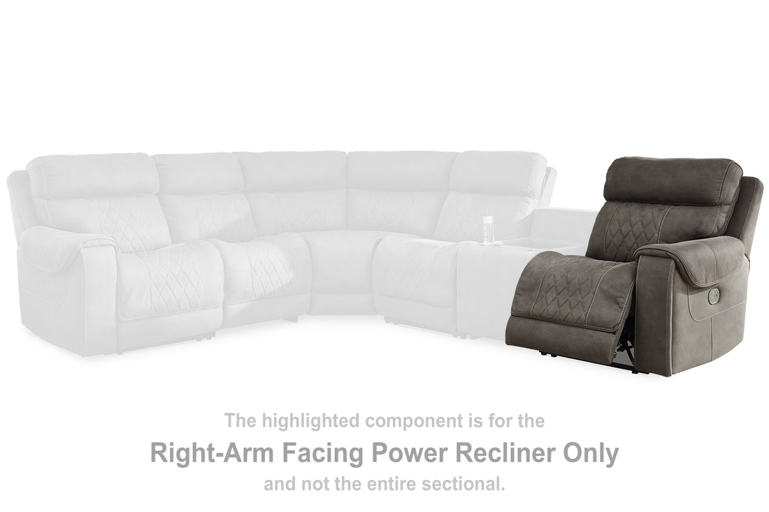 Hoopster Gunmetal Right-Arm Facing Power Recliner - 2370362 - Bien Home Furniture &amp; Electronics