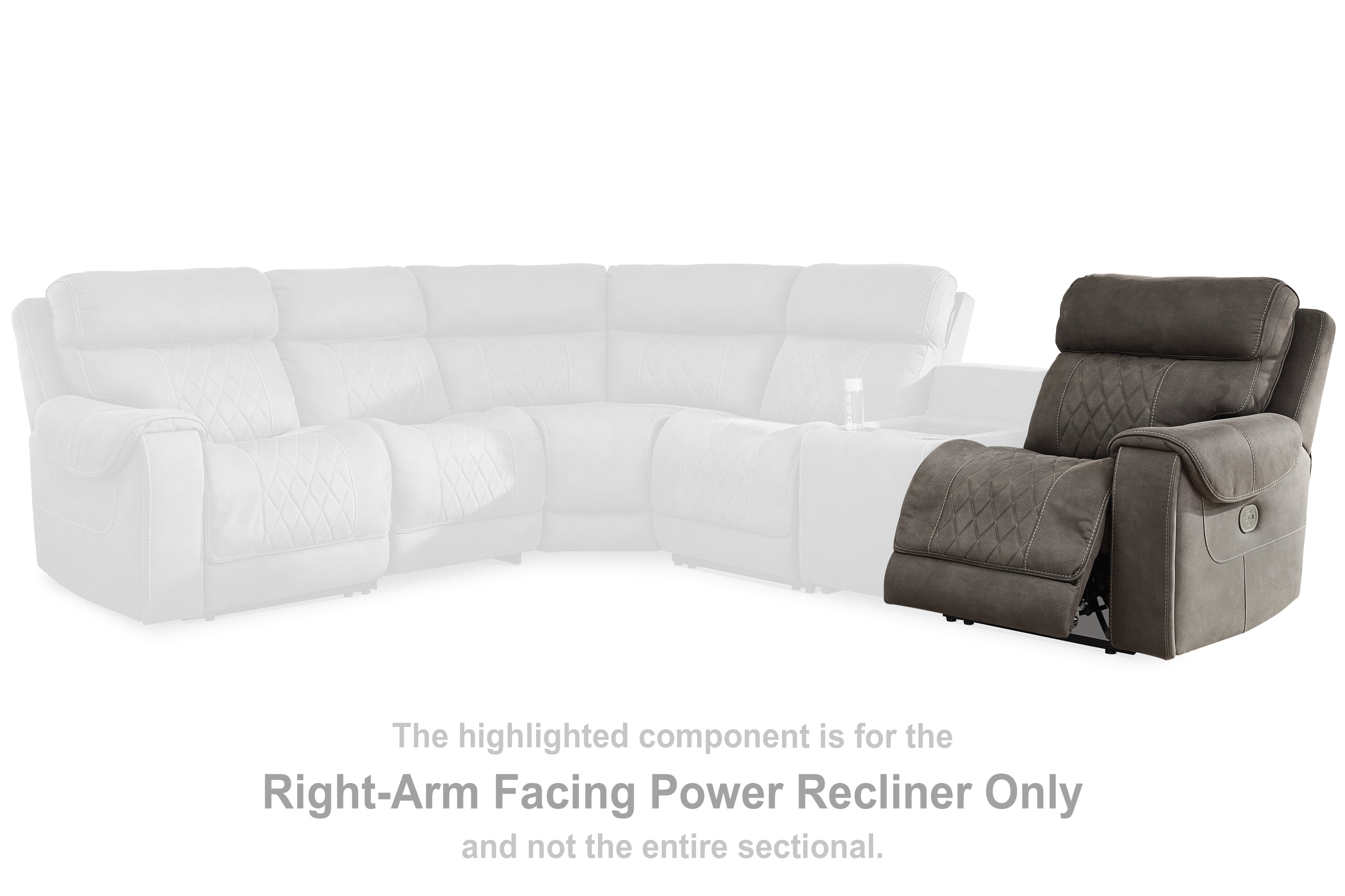Hoopster Gunmetal Right-Arm Facing Power Recliner - 2370362 - Bien Home Furniture &amp; Electronics