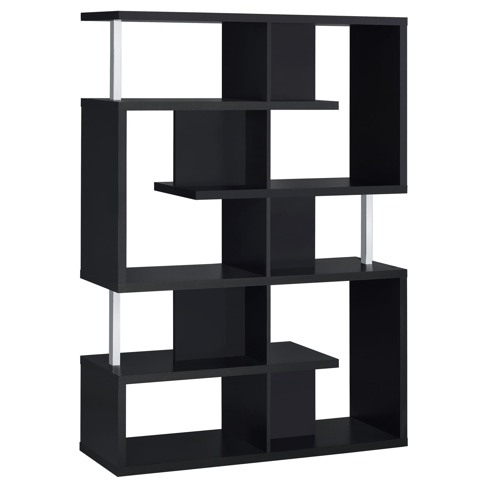 Hoover Black/Chrome 5-Tier Bookcase - 800309 - Bien Home Furniture &amp; Electronics