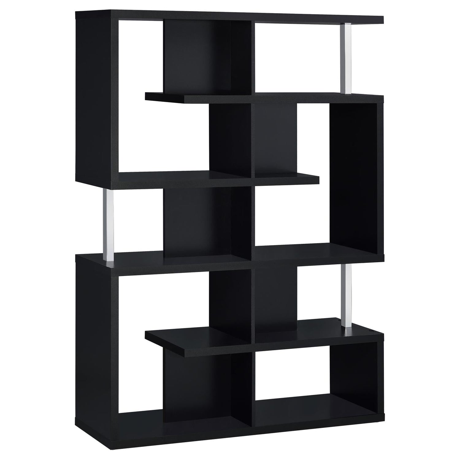 Hoover Black/Chrome 5-Tier Bookcase - 800309 - Bien Home Furniture &amp; Electronics