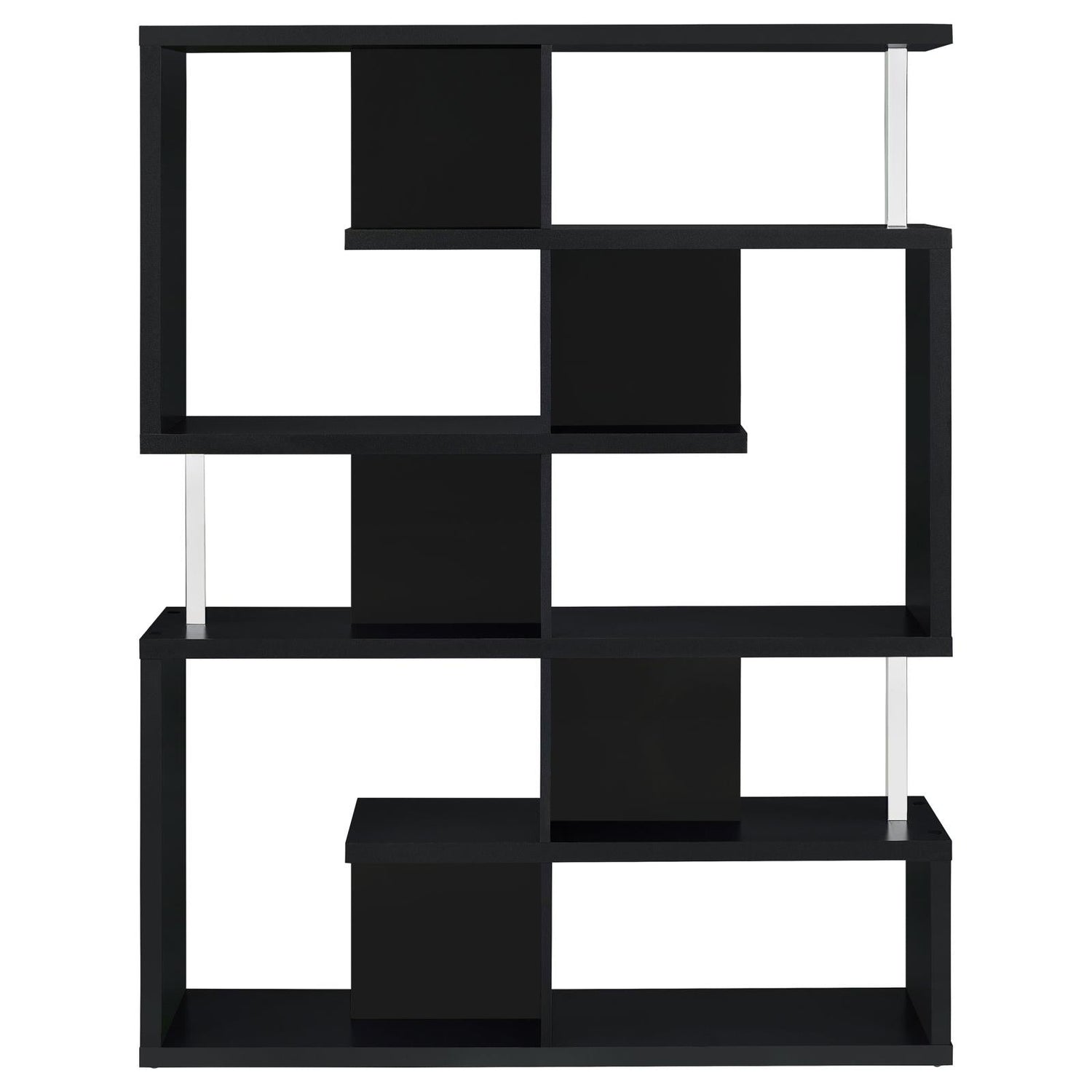 Hoover Black/Chrome 5-Tier Bookcase - 800309 - Bien Home Furniture &amp; Electronics