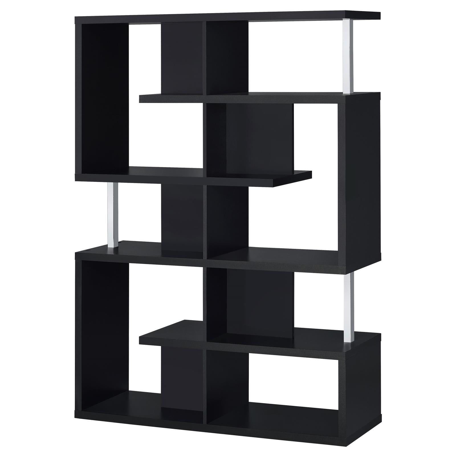 Hoover Black/Chrome 5-Tier Bookcase - 800309 - Bien Home Furniture &amp; Electronics