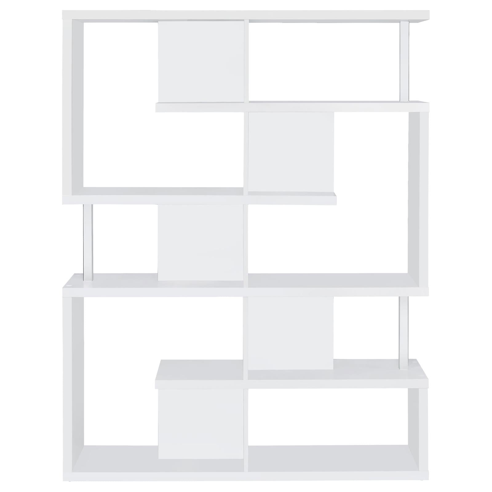 Hoover White/Chrome 5-Tier Bookcase - 800310 - Bien Home Furniture &amp; Electronics
