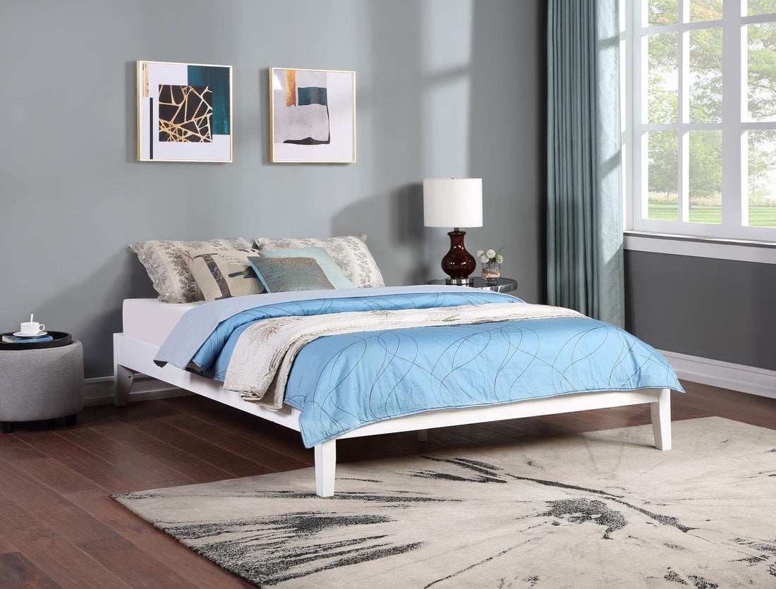 Hounslow Platform Queen Bed White - 306128Q - Bien Home Furniture & Electronics