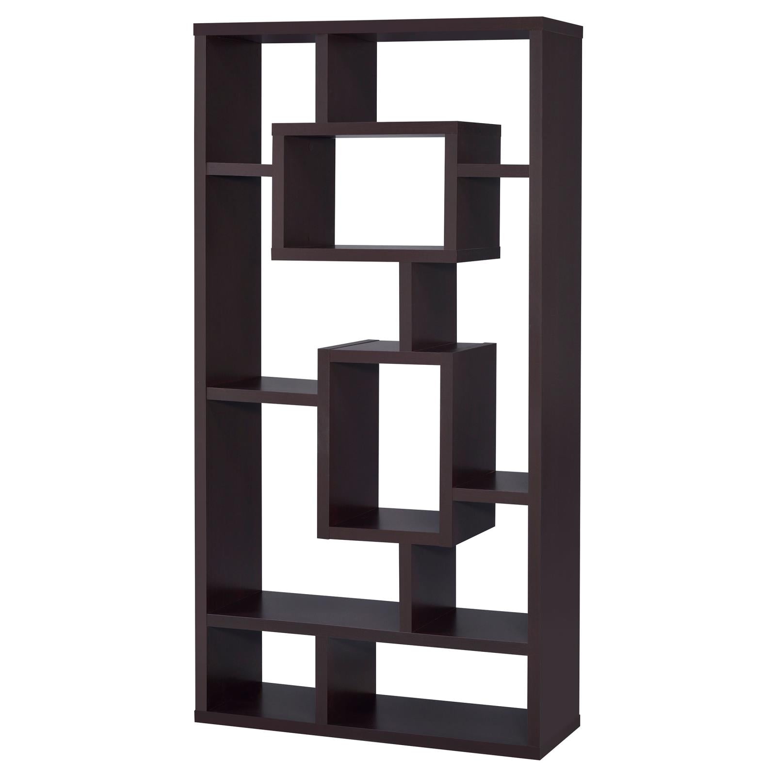 Howie Cappuccino 10-Shelf Bookcase - 800259 - Bien Home Furniture &amp; Electronics