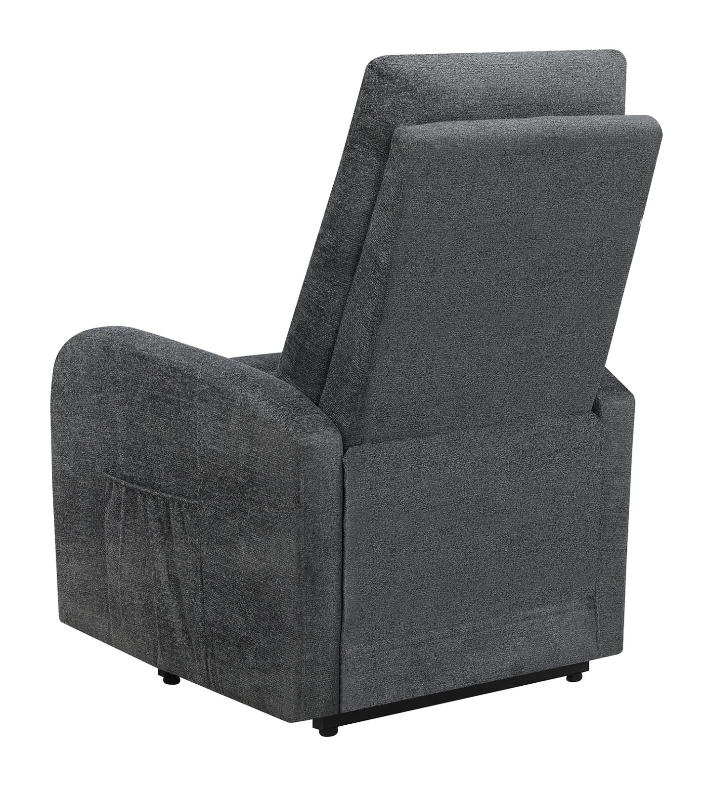 Howie Tufted Upholstered Power Lift Recliner Charcoal - 609403P - Bien Home Furniture &amp; Electronics