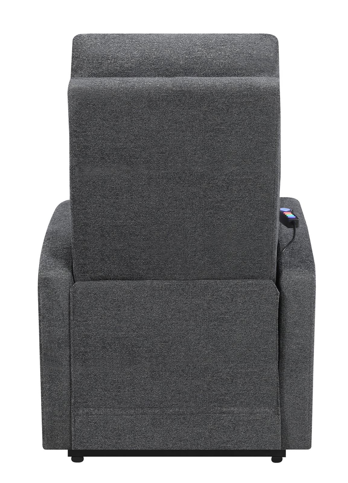 Howie Tufted Upholstered Power Lift Recliner Charcoal - 609403P - Bien Home Furniture &amp; Electronics