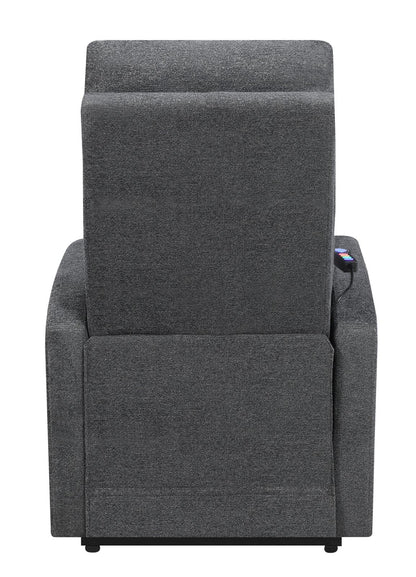 Howie Tufted Upholstered Power Lift Recliner Charcoal - 609403P - Bien Home Furniture &amp; Electronics