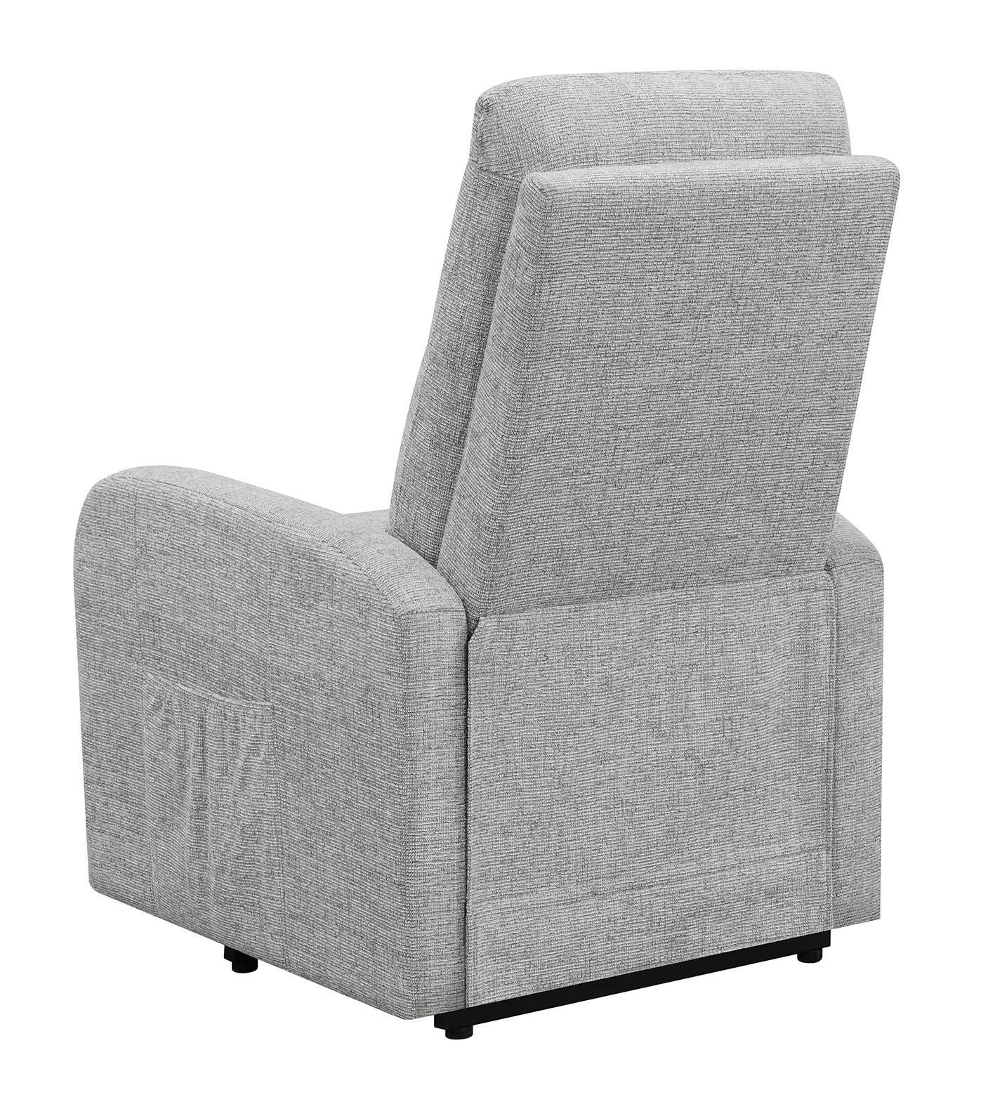 Howie Tufted Upholstered Power Lift Recliner Gray - 609402P - Bien Home Furniture &amp; Electronics