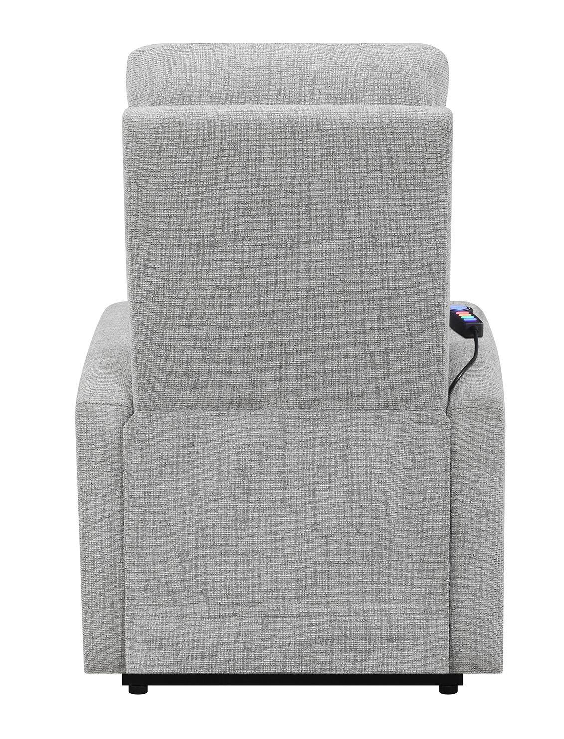 Howie Tufted Upholstered Power Lift Recliner Gray - 609402P - Bien Home Furniture &amp; Electronics