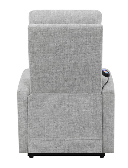 Howie Tufted Upholstered Power Lift Recliner Gray - 609402P - Bien Home Furniture &amp; Electronics